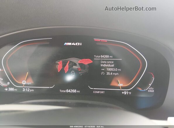 5UXTY9C02M9F13016 2021 BMW X3 Gray Vista de los asientos traseros