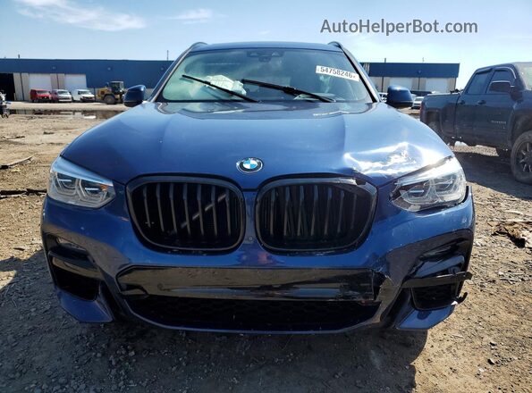 5UXTY9C06M9F80038 2021 BMW X3 Blue Вид спереду