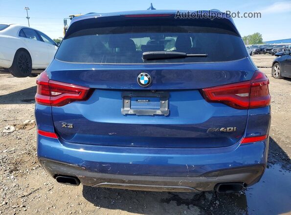 5UXTY9C06M9F80038 2021 BMW X3 Blue Вид ззаду