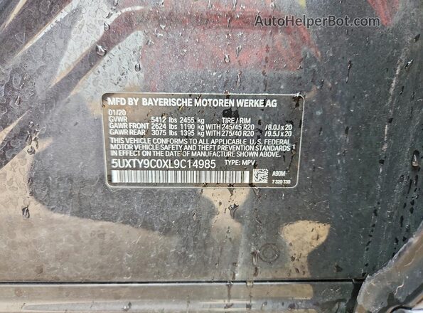 5UXTY9C0XL9C14985 2020 BMW X3 Черный Вид наклейки с VIN-кодом