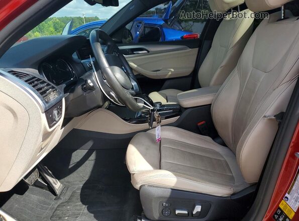 5UXUJ3C58KLG54058 2019 BMW X4 Red Widok wnętrza z przodu