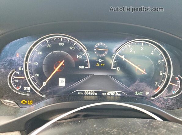 5UXUJ3C58KLG54058 2019 BMW X4 Red Widok zestawu wskaźników