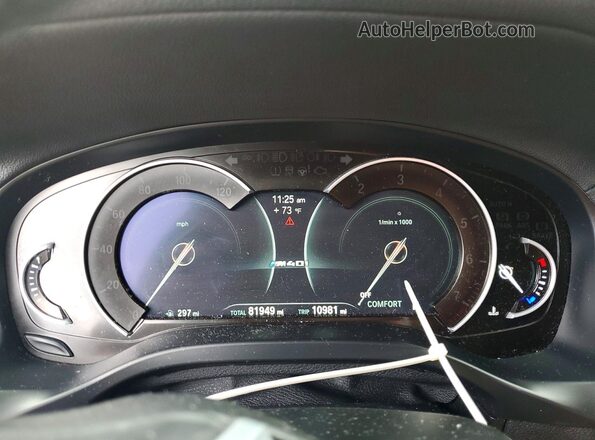 5UXUJ5C58KLJ63868 2019 BMW X4 Blue Widok zestawu wskaźników