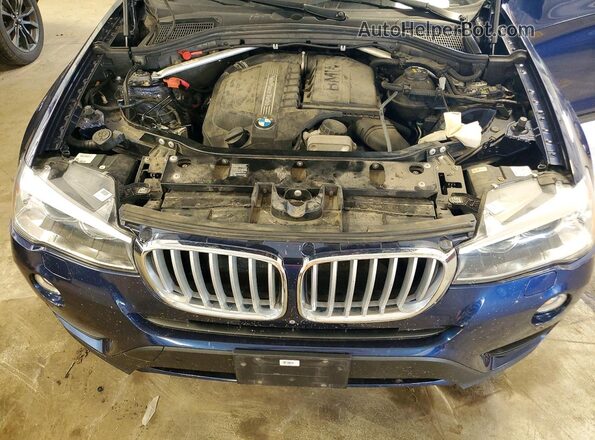 5UXWX7C3XH0U44422 2017 BMW X3 Blue ძრავის განყოფილების ხედი