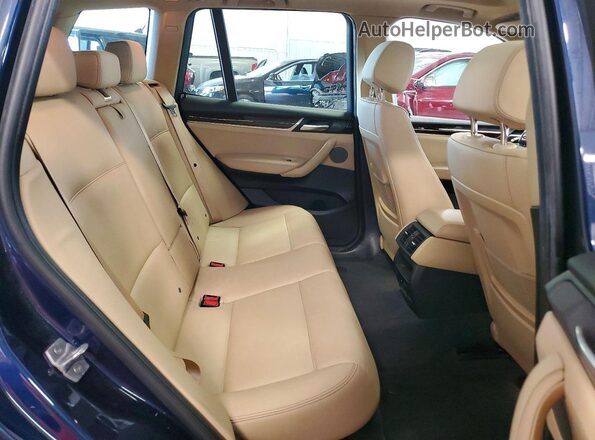 5UXWX7C3XH0U44422 2017 BMW X3 Blue უკანა სალონის ხედი