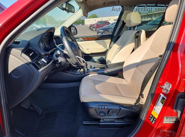 5UXWX9C36H0T18814 2017 BMW X3 Red წინა სალონის ხედი