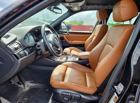 5UXWX9C38H0T21715 2017 BMW X3 Black Вид салону спереду