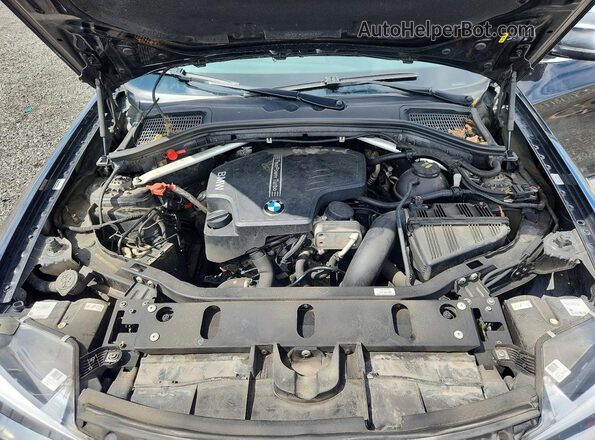 5UXWX9C38H0T21715 2017 BMW X3 Black ძრავის განყოფილების ხედი
