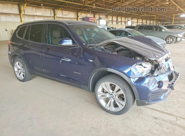 5UXWX9C53G0D72865 2016 BMW X3 Blue Передня права чверть