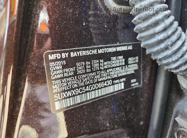 5UXWX9C54G0D66430 2016 BMW X3 Black Панорамний вид салону 360°