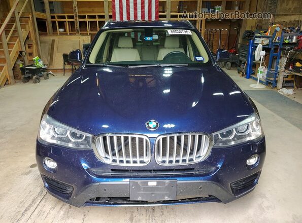 5UXWX9C55G0D68459 2016 BMW X3 Blue Front view