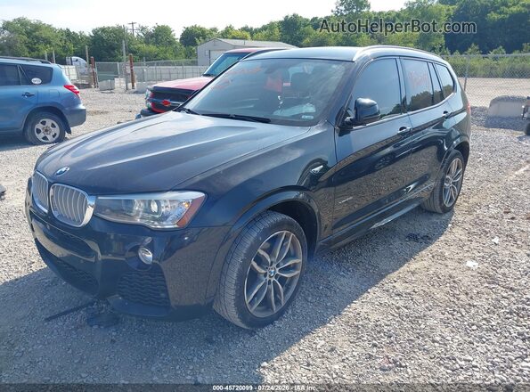 5UXWX9C56G0D77347 2016 BMW X3 Black Առջևի ձախ երեք քառորդ տեսարան