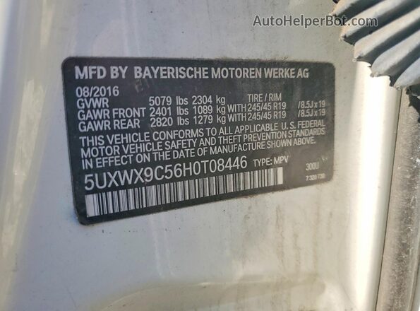 5UXWX9C56H0T08446 2017 BMW X3 White Engine compartment view