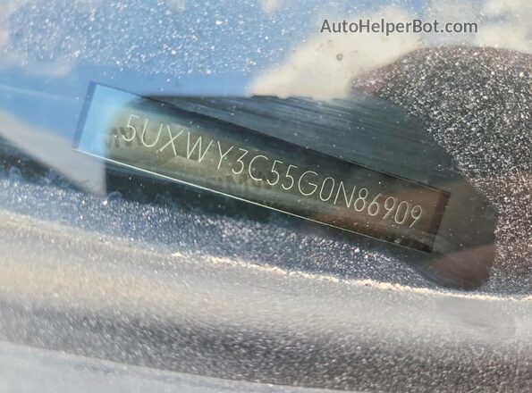 5UXWY3C55G0N86909 2016 BMW X3 Silver Widok naklejki z numerem VIN