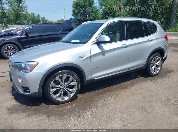 5UXWY3C56G0N86885 2016 BMW X3 Silver Առջևի ձախ երեք քառորդ տեսարան