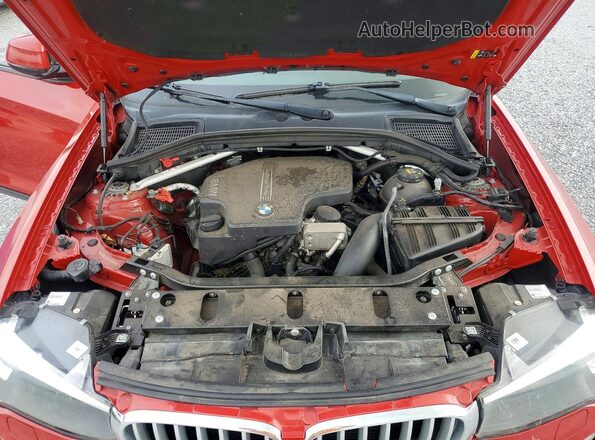 5UXWZ7C30H0V93822 2017 BMW X3 Red Widok komory silnika