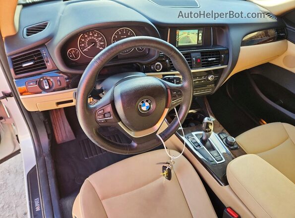 5UXWZ7C34H0V92706 2017 BMW X3 White Առջևի վահանակի տեսք