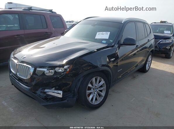 5UXWZ7C5XG0R33431 2016 BMW X3 Black Առջևի ձախ երեք քառորդ տեսարան