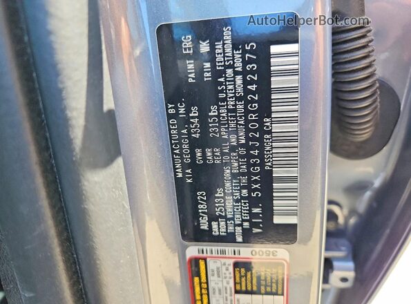 5XXG34J20RG242375 2024 KIA K5 Silver Շարժիչի բաժամունքի տեսք