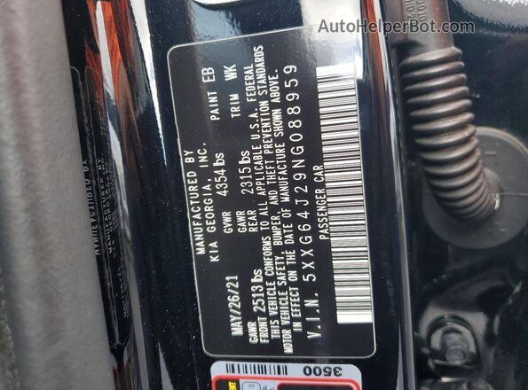 5XXG64J29NG088959 2022 KIA K5 Черный Вид подкапотного пространства