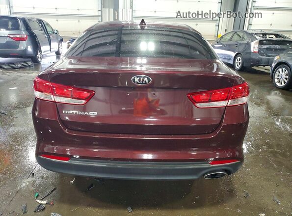 5XXGT4L32GG098282 2016 KIA OPTIMA Burgundy Rear view