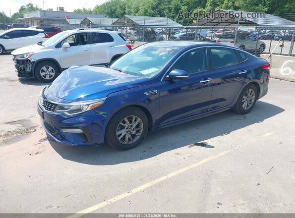 5XXGT4L33KG281229 2019 KIA OPTIMA Blue წინა მარცხენა ხედი სამი მეოთხედიდან