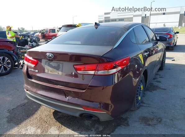 5XXGT4L39GG053422 2016 KIA OPTIMA Maroon Tył prawy