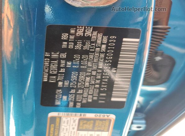 5XYADFS56SG001039 2025 KIA EV9 Blue Widok wnętrza 360 stopni