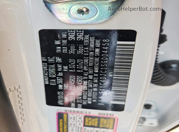 5XYC4DJC1SG004458 2025 KIA EV6 White Вид підкапотного простору