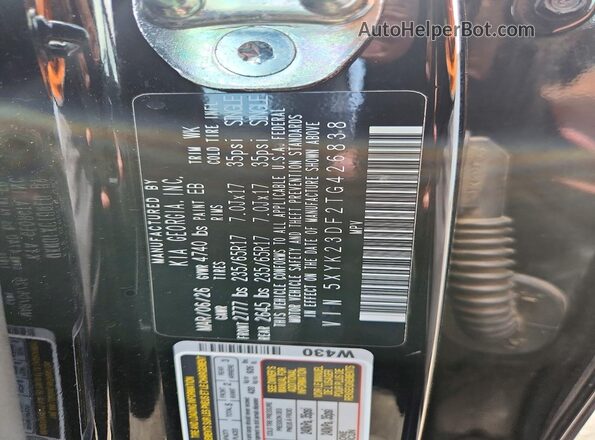 5XYK23DF2TG426838 2026 KIA SPORTAGE Черный Вид подкапотного пространства