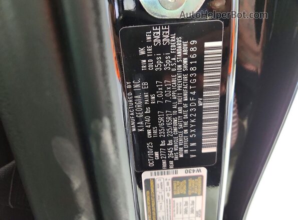 5XYK23DF4TG381689 2026 KIA SPORTAGE Black Engine compartment view