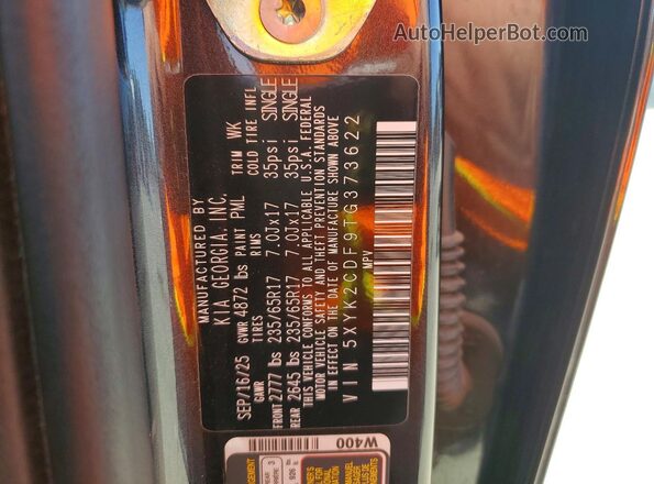 5XYK2CDF9TG373622 2026 KIA SPORTAGE Синий Панорамный вид салона 360°