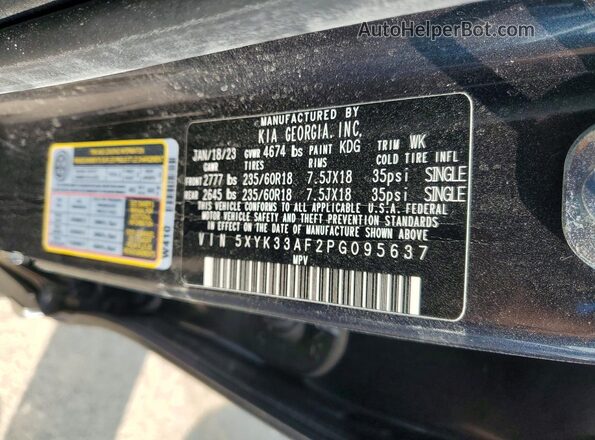 5XYK33AF2PG095637 2023 KIA SPORTAGE Gray Widok wnętrza 360 stopni