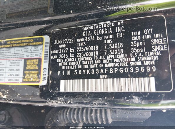 5XYK33AF8PG039699 2023 KIA SPORTAGE Black Widok komory silnika