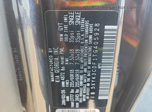 5XYK3CDF1TG405928 2026 KIA SPORTAGE Charcoal Widok komory silnika