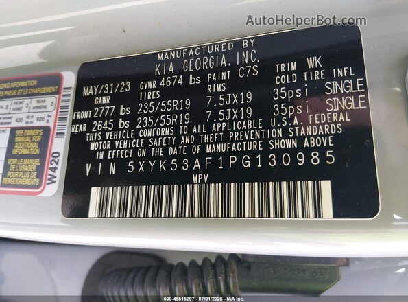 5XYK53AF1PG130985 2023 KIA SPORTAGE Gray Շարժիչի բաժամունքի տեսք
