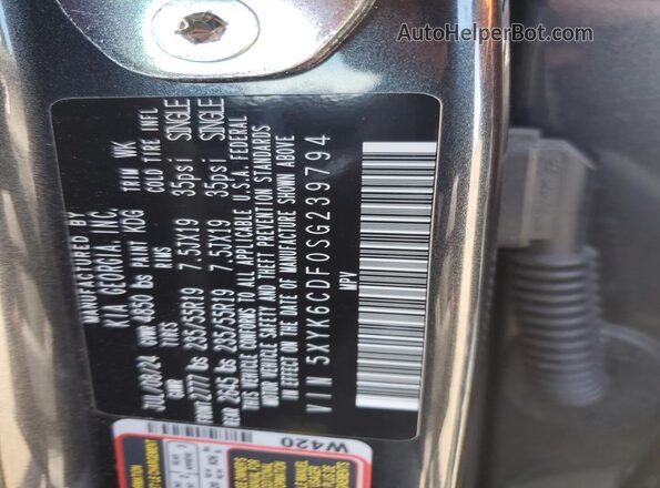 5XYK6CDF0SG239794 2025 KIA SPORTAGE Черный Вид наклейки с VIN-кодом
