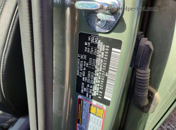 5XYK6CDF5RG186696 2024 KIA SPORTAGE Зеленый Вид наклейки с VIN-кодом