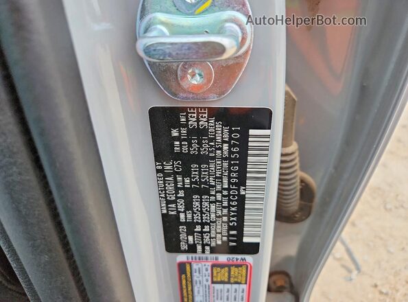 5XYK6CDF9RG156701 2024 KIA SPORTAGE Gray VIN კოდის სტიკერის ხედი