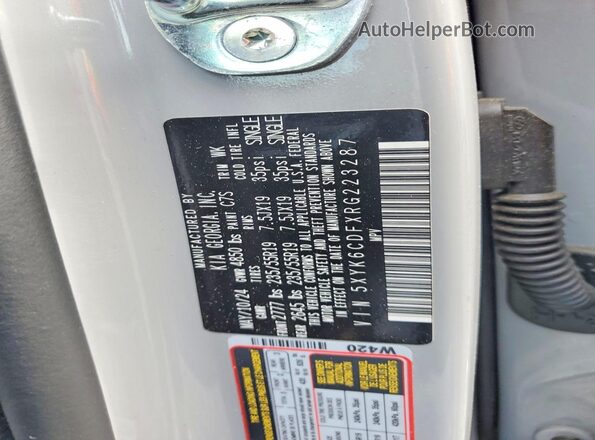 5XYK6CDFXRG223287 2024 KIA SPORTAGE Серый Вид наклейки с VIN-кодом