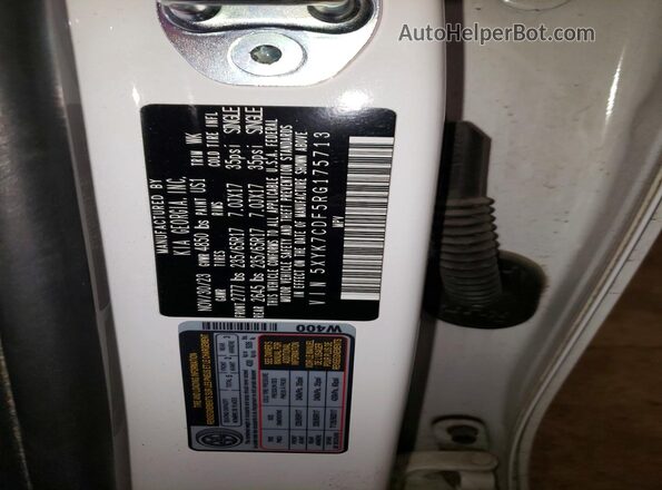 5XYK7CDF5RG175713 2024 KIA SPORTAGE Белый Вид наклейки с VIN-кодом