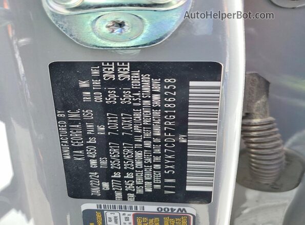 5XYK7CDF7RG186258 2024 KIA SPORTAGE Silver 360 interior view