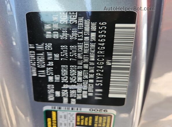 5XYP24GC1RG469556 2024 KIA TELLURIDE Gray 360 interior view