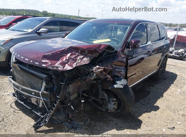 5XYP2DHC3NG203805 2022 KIA TELLURIDE Maroon Vista tres cuartos delantera izquierda