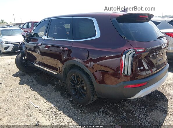 5XYP2DHC3NG203805 2022 KIA TELLURIDE Maroon Trasero izquierdo