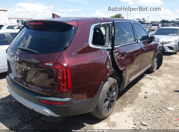 5XYP2DHC3NG203805 2022 KIA TELLURIDE Maroon Trasero derecho