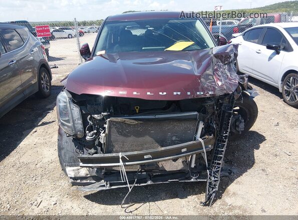 5XYP2DHC3NG203805 2022 KIA TELLURIDE Maroon Vista del cuadro de instrumentos