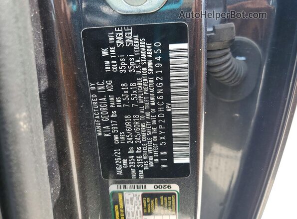 5XYP2DHC6NG219450 2022 KIA TELLURIDE Black Engine compartment view