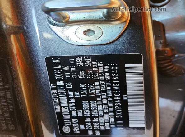 5XYP34HC3MG183406 2021 KIA TELLURIDE Угольный Вид подкапотного пространства