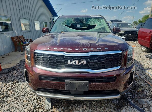 5XYP34HC7NG232379 2022 KIA TELLURIDE Бордовый Вид спереди
